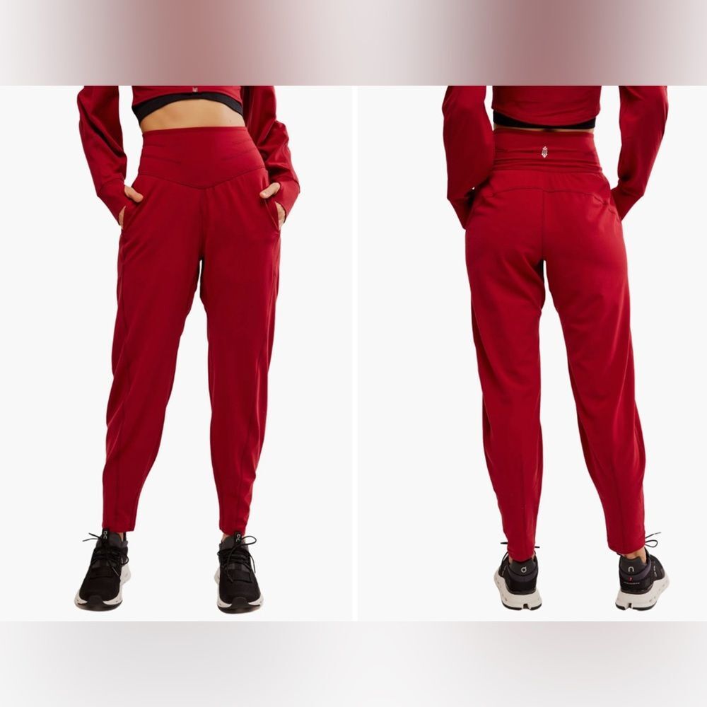 NWOT Free People FP Movement Never Better Structured Sweatpants Red Medium